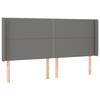 VidaXL Headboard with Ears Dark Grey 183x16x118-128 Cm Fabric3119455