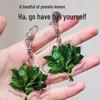 Yuzu Leaf Lucky Charm Keychain: Niche Acrylic Pendant for Backpacks and Gifts