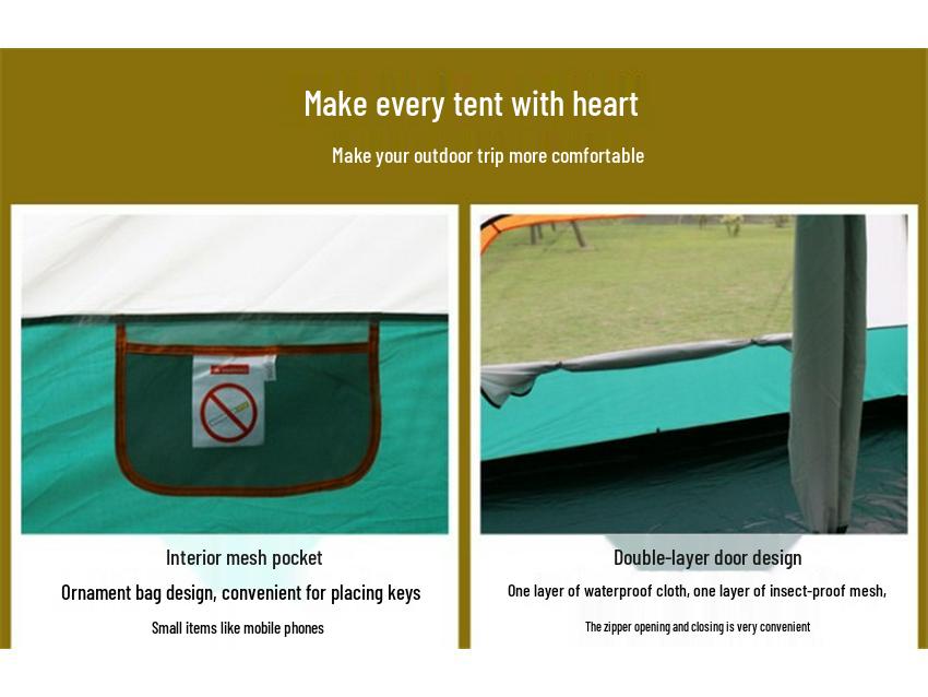Outdoor Multi-Room Tent for 4 to 10 People - Rainproof, Thickened, and Portable