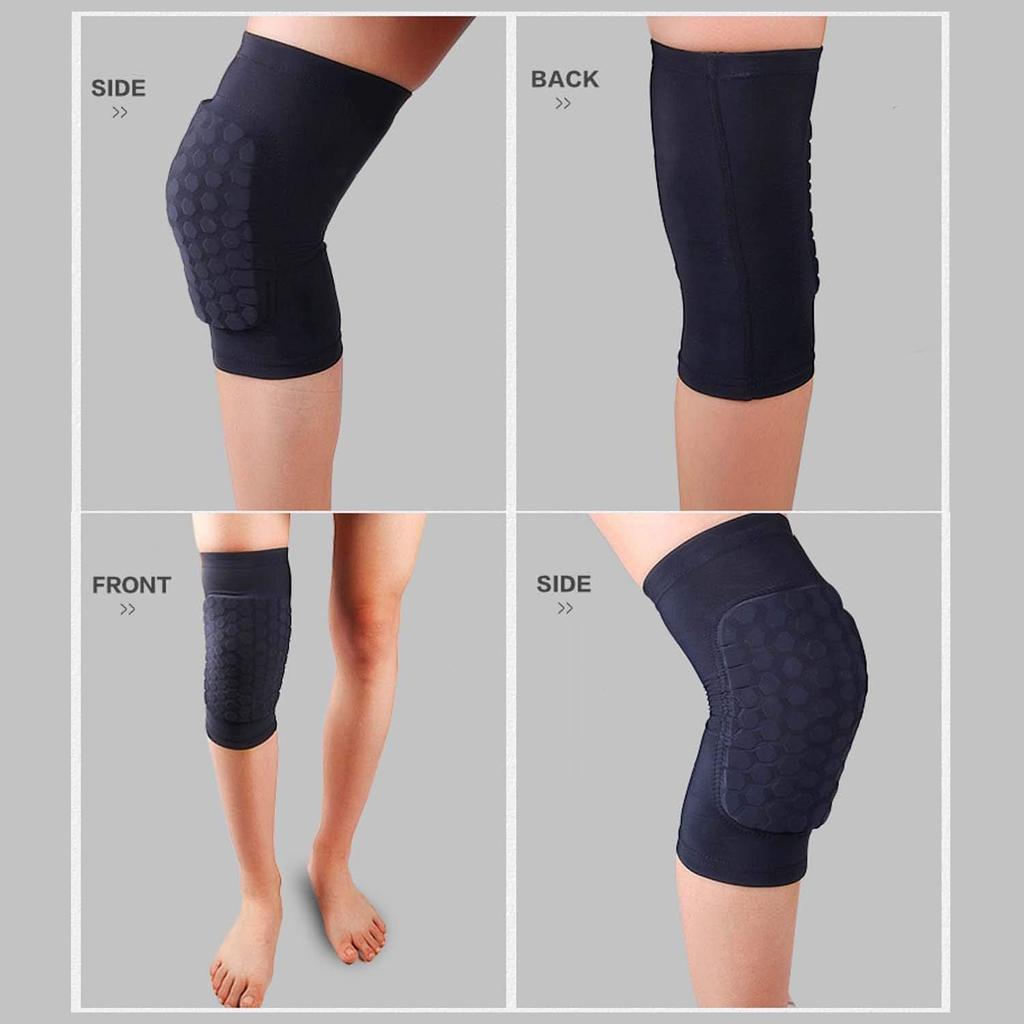 Knee Compression Pads,Basketball Knee Pads with Honeycomb Padding, Breathable and Non-Slip Knee Pads for Volleyball Gym Running Workout Sports, Hex