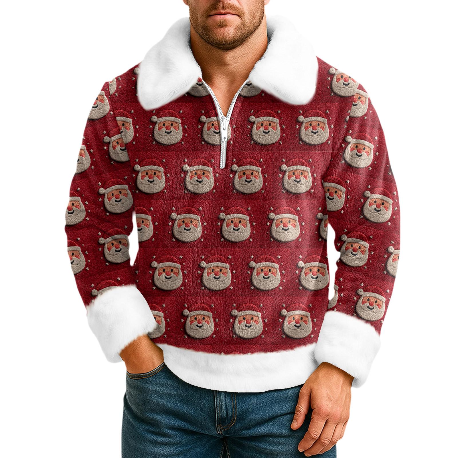 

Чоловічий повсякденний худі на половину блискавки з відкладним коміром і капюшоном M червоний