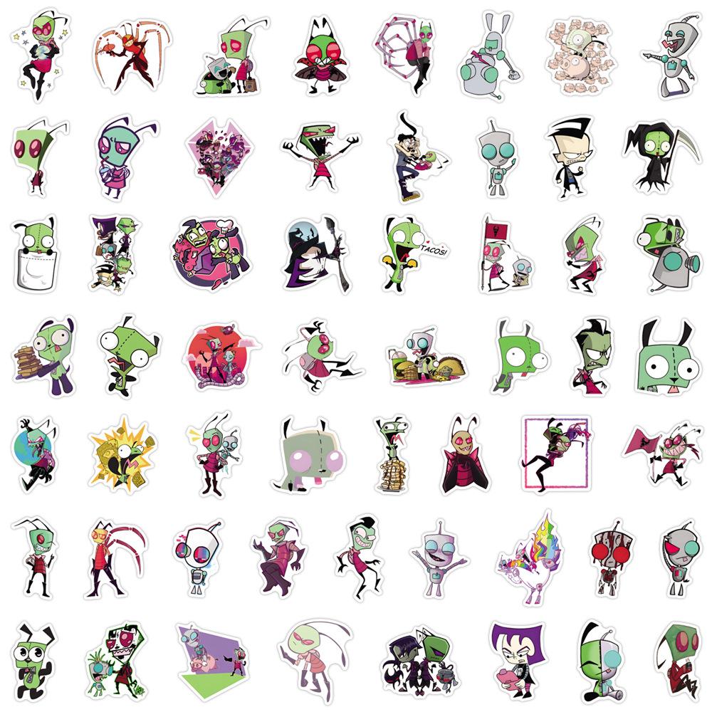 110 Invader Zim Graffiti Stickers Decorate Suitcase Laptop Mobile Phone Animation Stickers