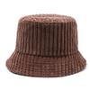 Adjustable Corduroy Bucket Hat Breathable Travel Sun Shade Cap Fashion Fisherman Hat  for Women