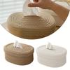 1PC Tissue Box Cotton Rope Woven Tissue Box Storage Box Desktop Storage Box Pumping Paper Box Home Office Room Car Decor Tissue Box