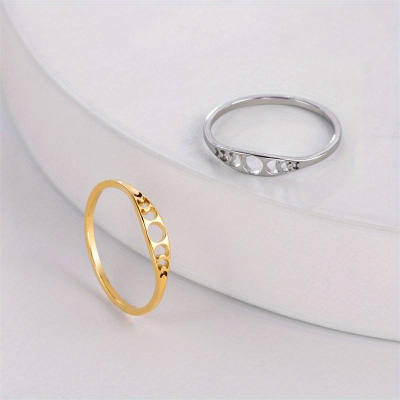 Simple and Fashionable Ring, Elegant Sun Moon Phase Women's Ring, Jewelry Wedding Gift.