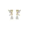 Elegant Zircon Butterfly Water Drop Earrings: Simple, High-End, Light Luxury Studs