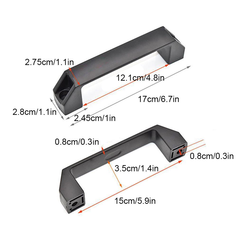 4PCS Black Nylon Plastic Door Grab Handles Heavy Duty Durable Replacement for Motorhome Caravan Boats RV Accessories