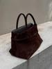 Women's Retro Suede Commuter Tote - Large Capacity Arrow Handbag for Autumn and Winter