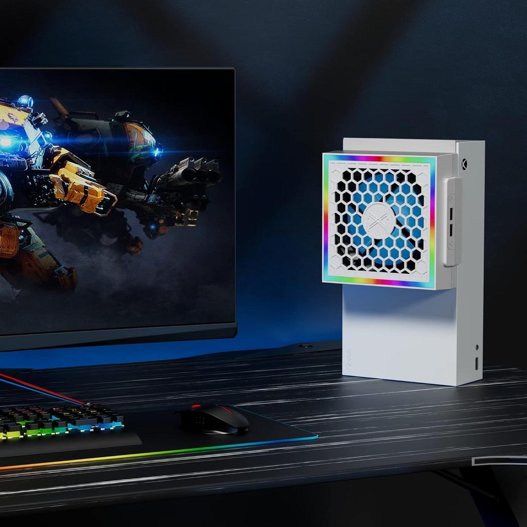 RGB Cooling Fan for Xbox Series S Console with 3 Adjustable Fan Speed, High Speed Fan Cooler System for Xbox Series S Accessories, Fits Horizontal or
