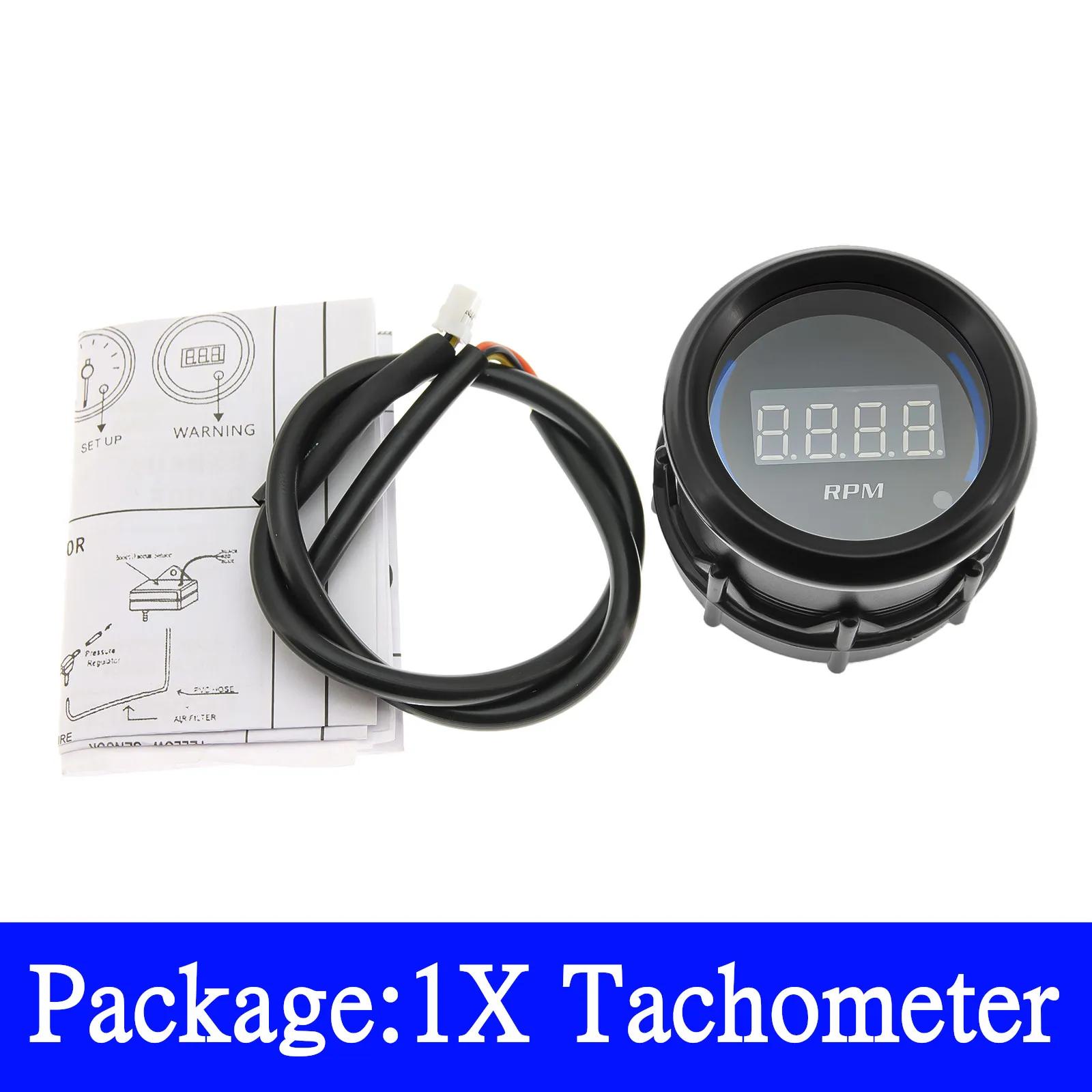 

HD 2 52mm Car Digital Turbo Boost Gauge Water Temp Oil Temp Oil Pressure Gauge Voltmeter EXT Temperature Tachometer RPM gauge