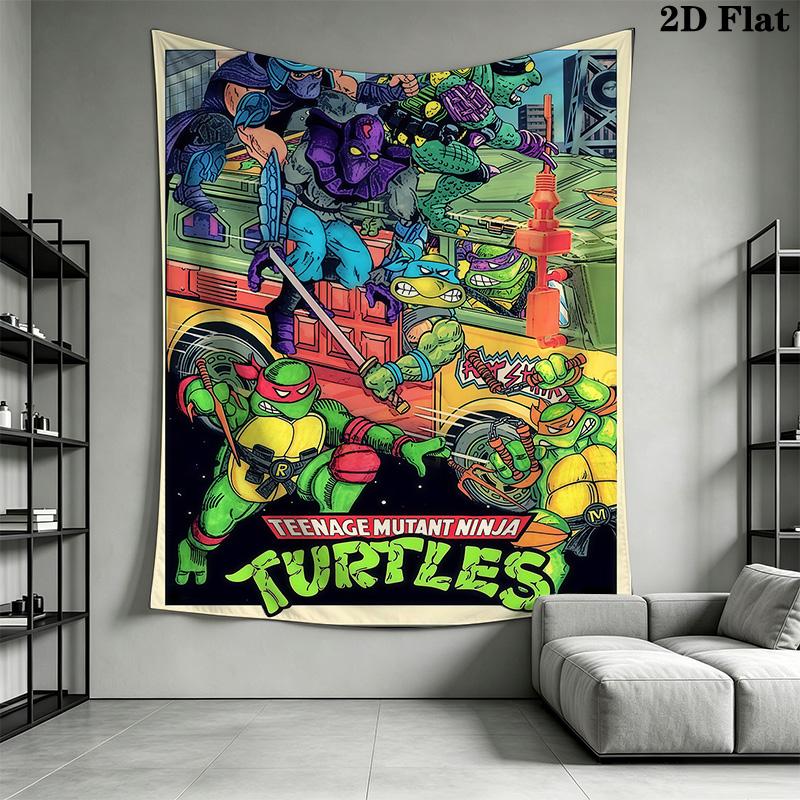 Shell Shock Tmnt Art Show Tribute Tapestry Background Cloth Fashion Print Christmas Gift Home Decor Atmospheric Background Cloth