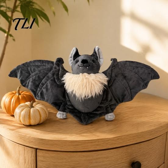 Unique Collectible Doll Halloween Bat Plush Toy, Cute Stuffed Animal for Desk Holiday Party Ornament Shelf, Soft Spooky Party, Festive Gift Kids Dark