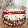 Christmas Tablecloth Santa Snowman Elk Christmas Tree Print, Dining Table Decorative Cloth, Round Table Square Table Universal