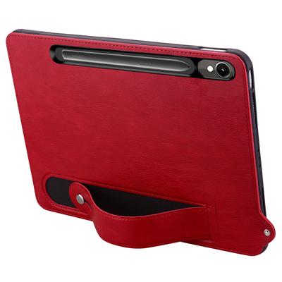 Tablet Case For Samsung Galaxy Tab S10/S10 FE/S9 FE/S9/S8/S7 Hand Strap Kickstand Leather Cover
