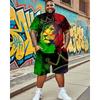 Summer Men's Suit - Juneteenth O-Neck Fashion Casual Short Sleeve T-Shirt Shorts Cool Street Oversized Two-Piece Set