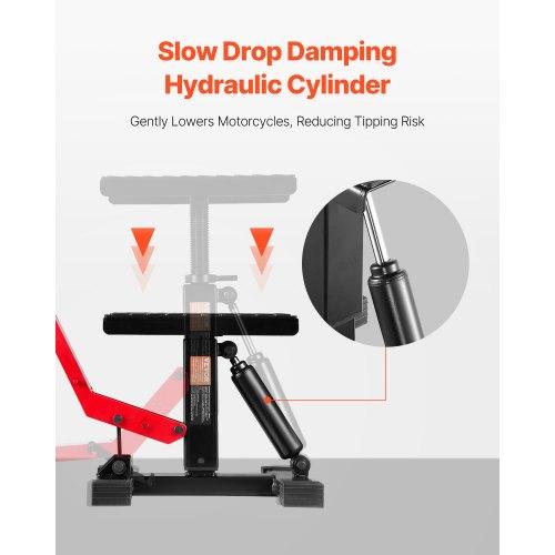 VEVOR Dirt Bike Lift Stand, Motorcycle Jack Lift Stand 1200lbs Capacity and Hydraulic Lift Operation