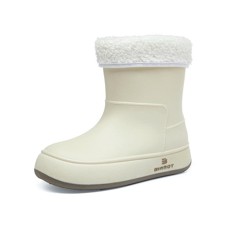 Rain Shoes Women's Fashion Wear Rain Waterproof Non-slip Soft Sole Student Short Rain Boots Velvet Warm Water Shoes