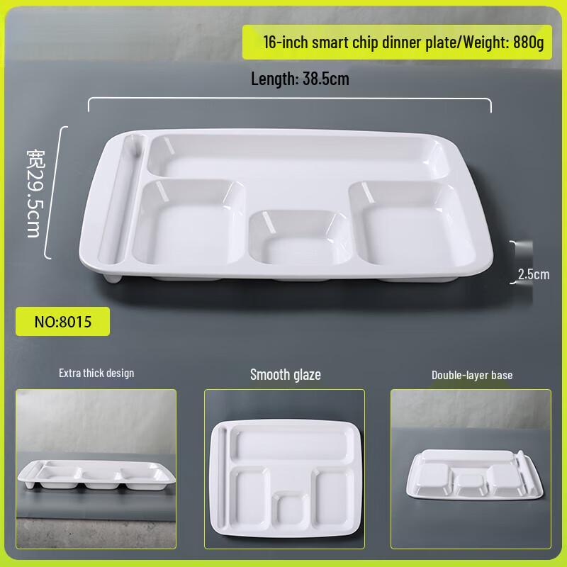 A5 Melamine 5-Compartment Divided Dinner Plate