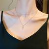 Street Style Korean Style Jewelry Women Pendant Necklace Metal Clavicle Chain Double Layer  Choker