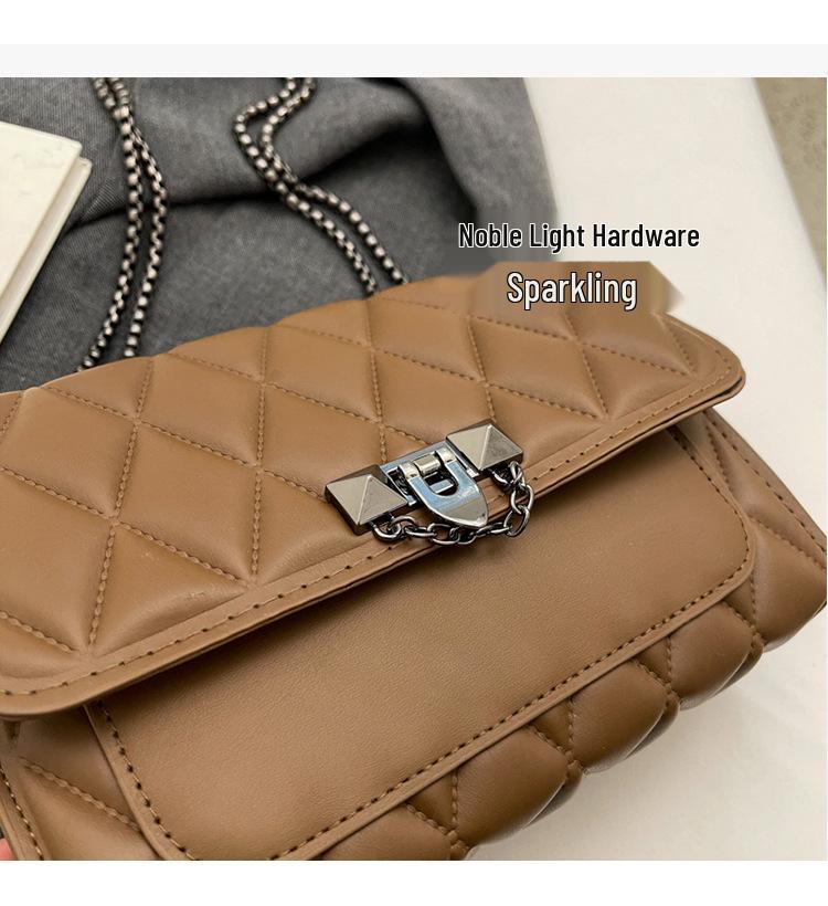 2024 Women's Retro Diamond Lattice Chain Crossbody Bag - Fashionable Small Square Shoulder Bag