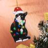 2D Christmas Tree Decoration Cute Black Cat Christmas Tree Pendant Creative   Christmas