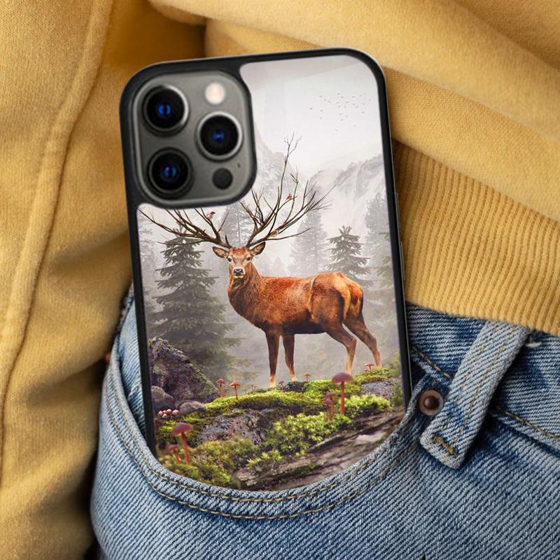 Deer Hunting Animal Soft Phone Case for iPhone 17 Air 16e Pro Max 15 Pro 13 14 Plus 11 12 MagSafe Magnetic Coque
