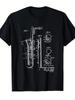 Men'S Retro Bari Saxophone Graphic Tee - Featuring Music Instrument Designs with Technical Illustrations & Identified Components, Cozy Round Neck Casu