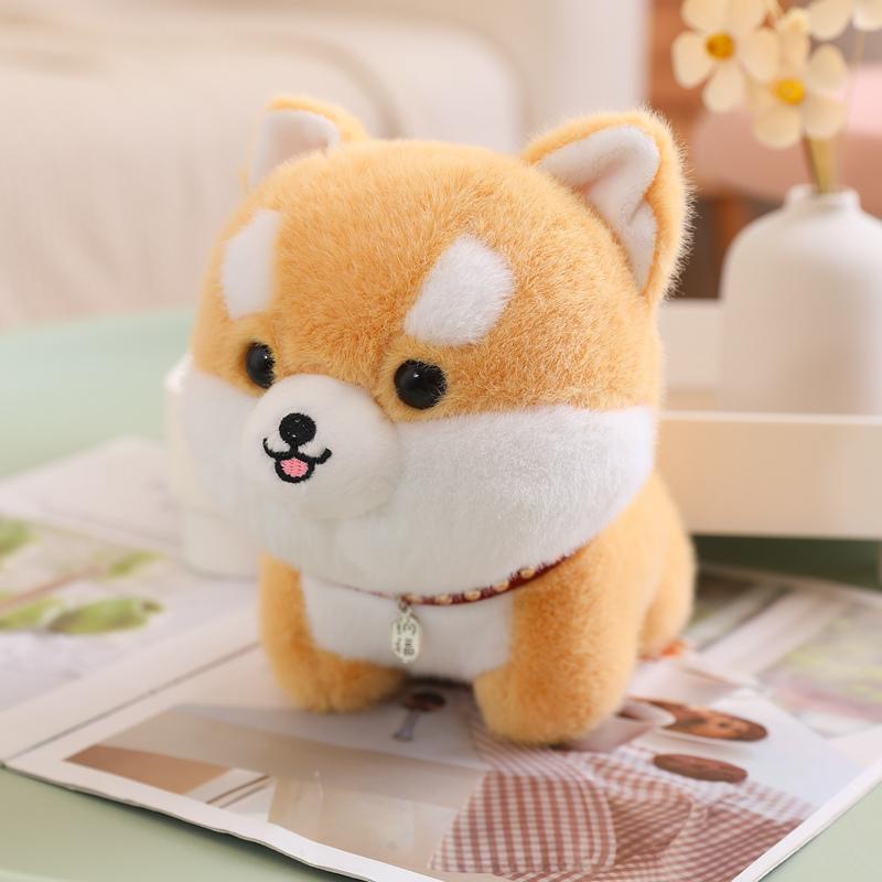 Søt fluffy Shiba Inu hund plysjleke Adorable kosedyr Valp plysjdukker Kawaii myke barneleker for jenter gutter BarnGaver