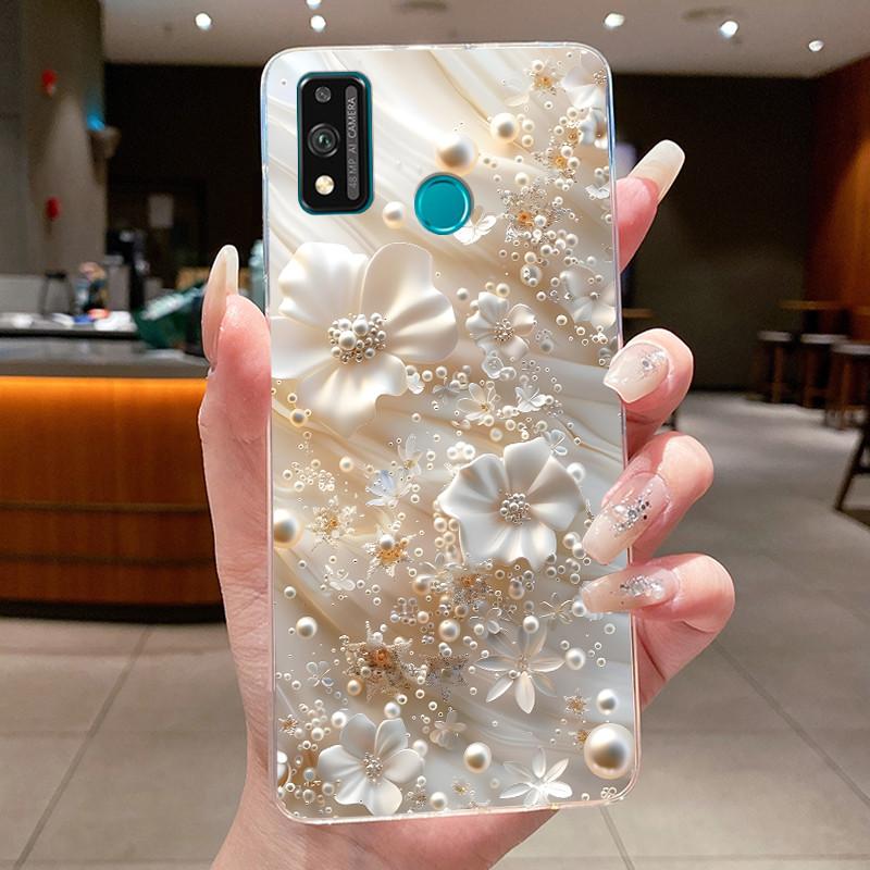 For Honor 9X Lite JSN-L21 JSN-L22 JSN-L23 Case Clear Fashion Butterfly Flowers Soft TPU Silicon Cover Honor 9XLite Phone Casing