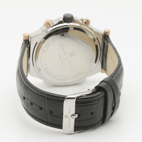 Salvatore Marra Men's Chronograph Watch, Italian Brand, Analog Quartz Movement, Black, Includes Watch Cloth, PGBK