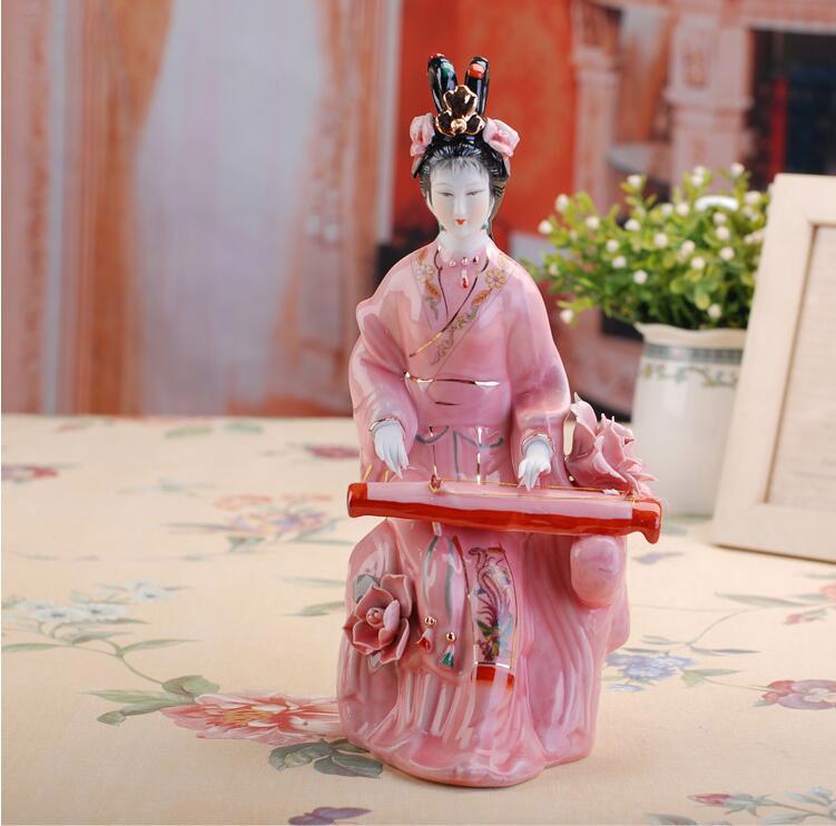 Jingdezhen Handmade Classic Ceramic Beauty Figurine Porcelain Chess Painting Sculpture Home Livingroom Ornament Craft Decoration