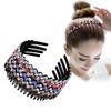 ZOCONE Wave Rhinestone Headbands, 5pcs Plastic Tooth Comb Headbands, Crystal Hair Loop Non-slip Wavy Hairbands for Women Girls