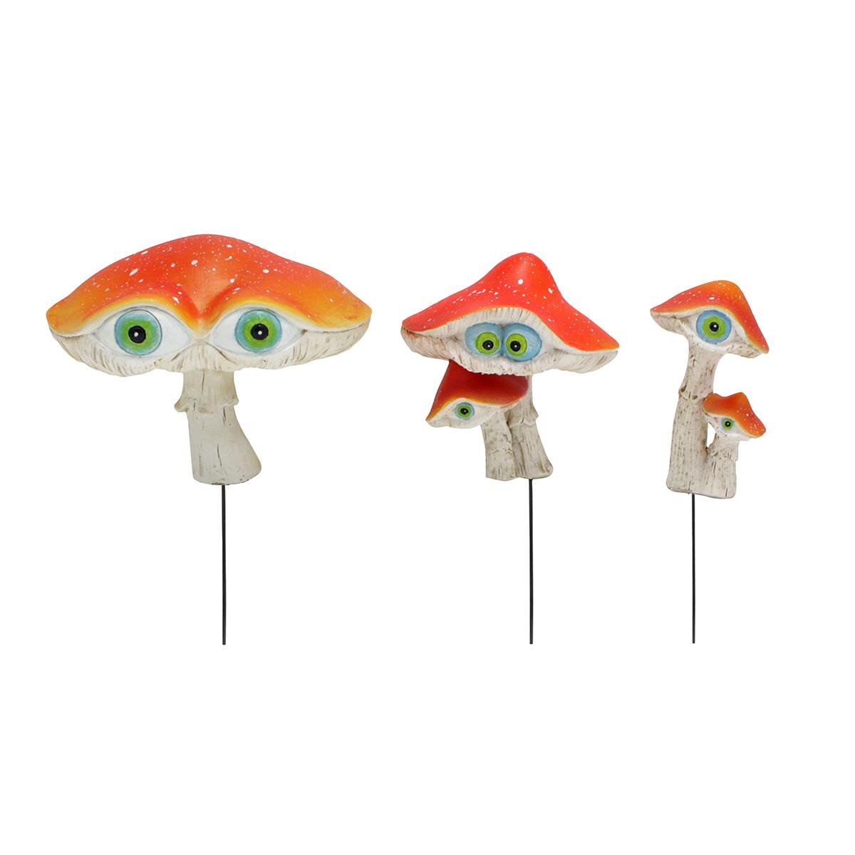 

3 pieces/set of mushroom sprite resin handicrafts, garden and lawn decoration statues, flower pot and bonsai plugin statues, cre помаранчевий