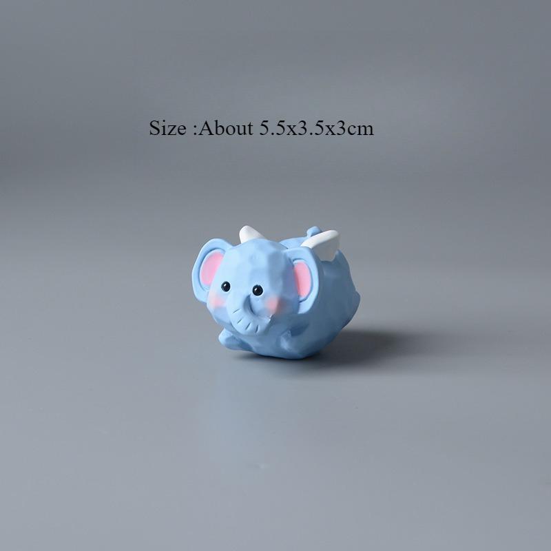 

Resin Animal Figurine Cute Elephant Dog Figure book nook Decoration Car Interior Center Console Ornament For Home Decor for room