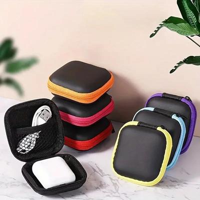 Earphone Case Mini Zipper Headphone Bag Storage Box Portable Data Cable Bags Earphone Accessories
