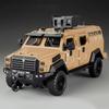 1:32 Alloy Sabertooth Armored Model Toys Diecast Metal Car Pull Back Police Car with Light Music Vehicle for Toddler Kids Gifts