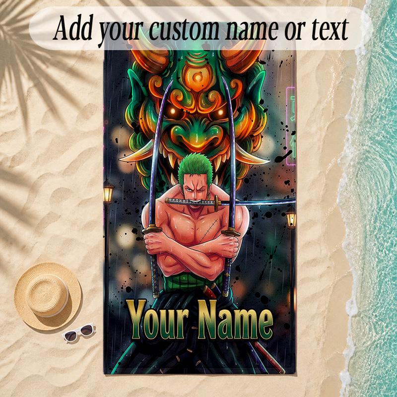 Beach TowelOne Piece Custom Name Text Personalized Soft Towel for Beach Pool Indoor Home Decor Gift