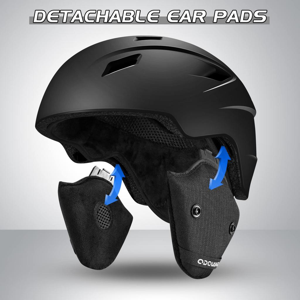 Odoland Ski Helmet Set with Snowboard Dial Size Glasses Double Spherical Impact UV and Size M Goggles, Helmet, Adjustment, Compatible, Lens,