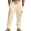 Men's trousers men's summer sports multi-pocket zip workwear elastic Slim drawstring casual sweatpants