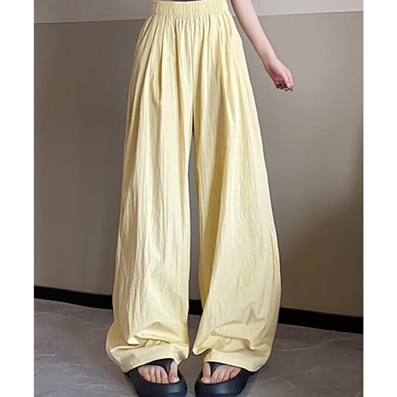 JOHLIN DREAM Women s High-Waist Wide-Leg Drape Pants L