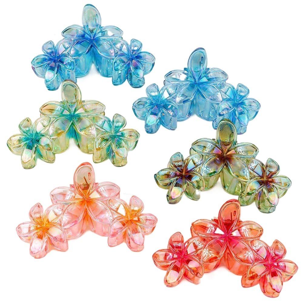 

6PCS Candy Color Hair Claw Clips Large Size Shark Clip Crab Clamp Barrettes Girls Hair Accessories різнокольоровий
