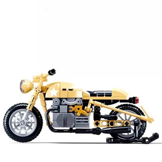 Sluban Motorcycle Motorcycle Assembly Model Children'S Educational Toy Boy Birthday Gift Tabletop Decoration