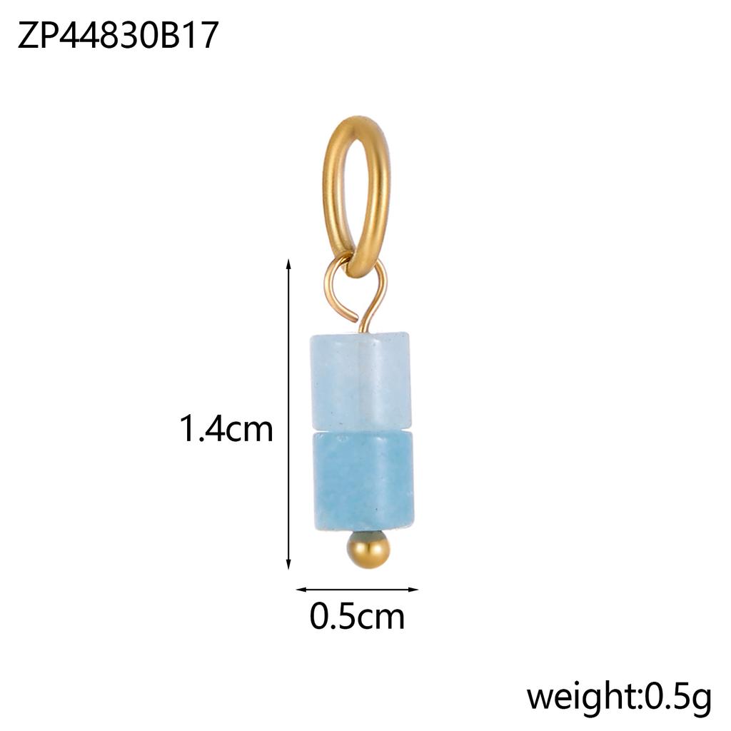 Trend Colorful Handmade Natural Stone DIY Necklace Charm Pendant 18K Gold Plated Stainless Steel Accessories Fashion Jewelry