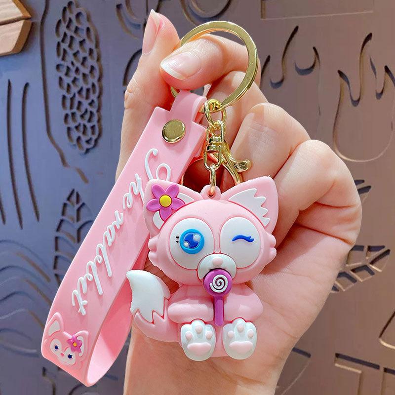 Cartoon Babe Fox Doll Keychain Pendant Car Key Chain Cartoon Schoolbag Accessories Ins Gifts
