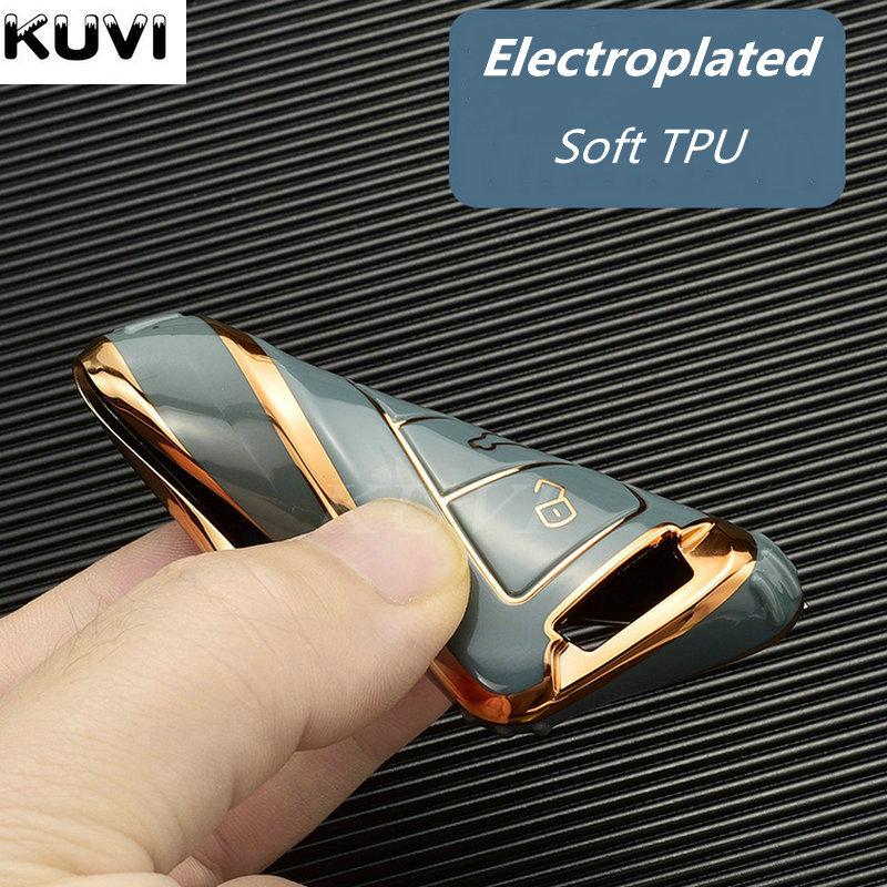 Electroplated TPU Car Key Cover For VW Volkswagen Magotan Passat B8 Skoda Superb Kodiaq A7 Smart Remote Fob Protector Case