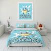 Gift for Anime Fans Pokemon Squirtle Printed Bedding Set 3PC Duvet Cover Adult Kids Gift Full Size Bedding Set Home Bed Decor