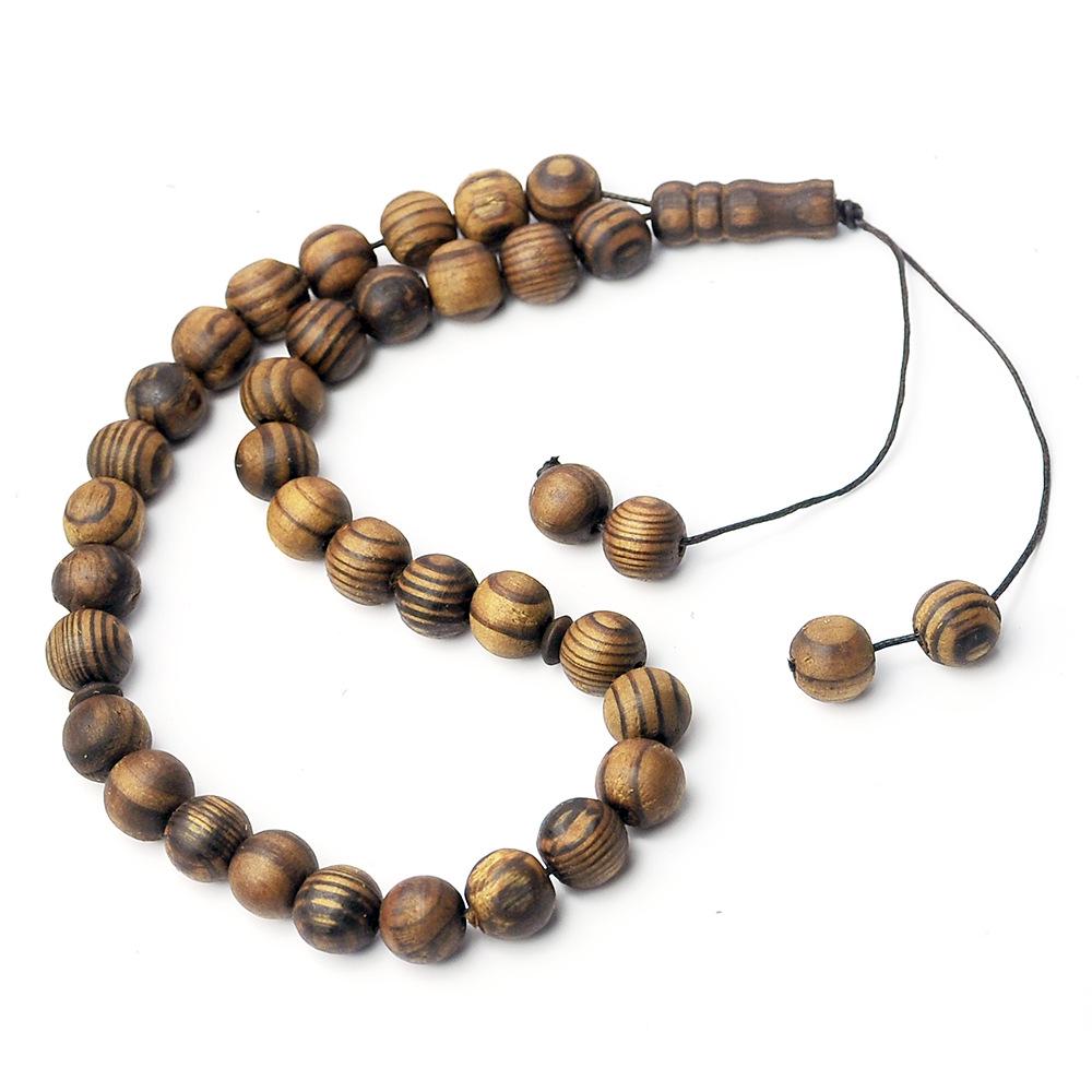 Natural Pattern 33-Bead Prayer Bracelet, 12mm Round Rice Beads