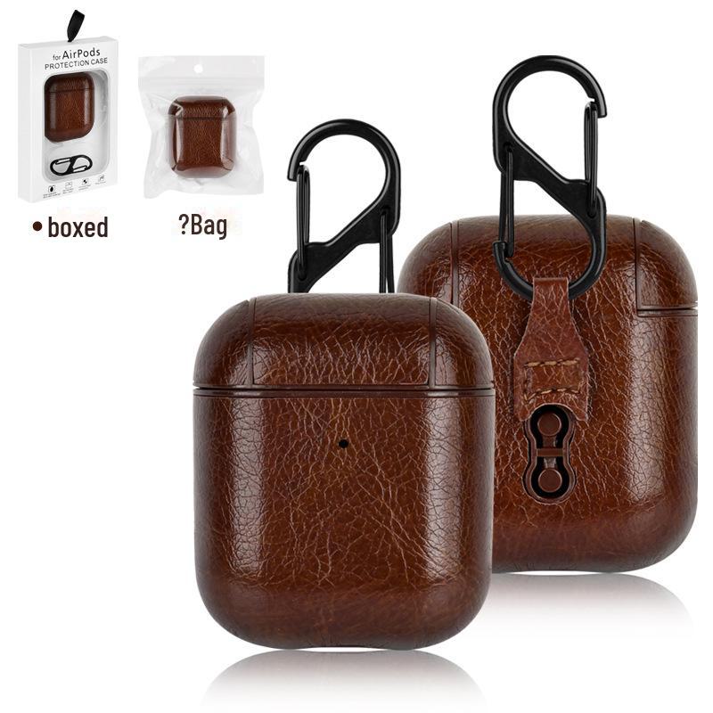 Apple AirPods Pro Leather Protective Case for Bluetooth Headset, Compatible with 4th and 3rd Generation 