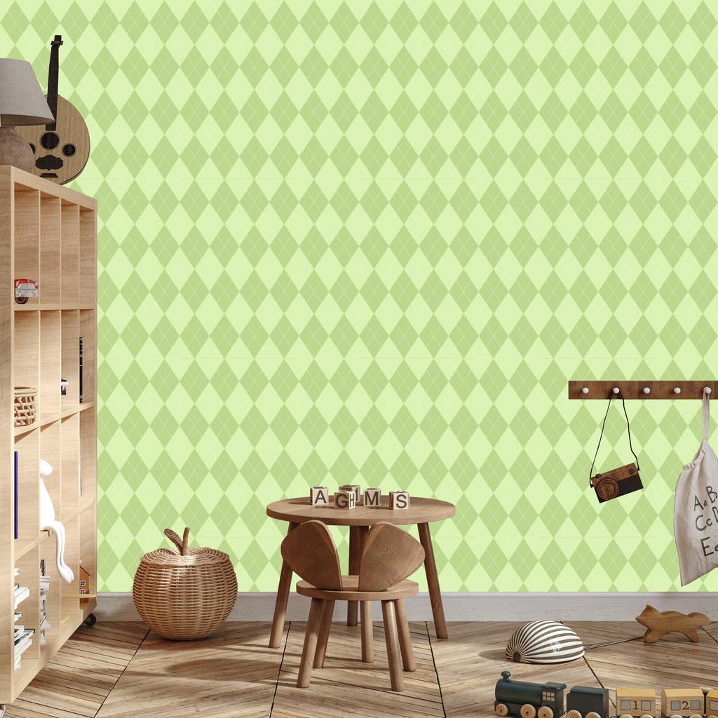 Pastel Lime Diamonds Wallpaper for Living Room and Bedroom 50x1000