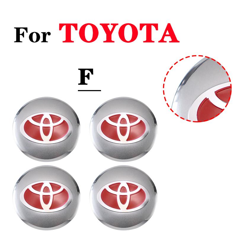 4pcs Car Wheel Stickers 56mm Auto Center Hub Cap Decal For Toyota Gazoo Racing TRD Corolla Yaris Chr Auris Rav4 Prius Prado